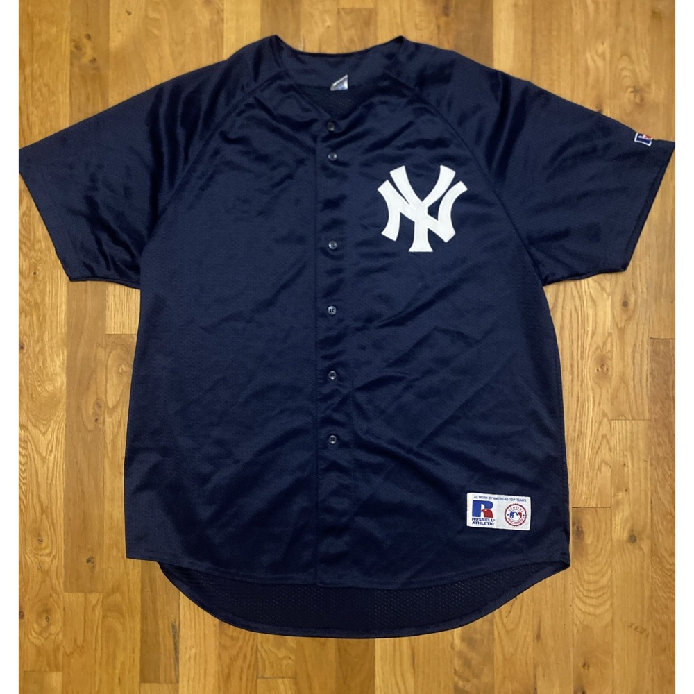 Vintage New York Yankees Jersey Mens XXL Russell Athletic Short Sleeve Derek MLB